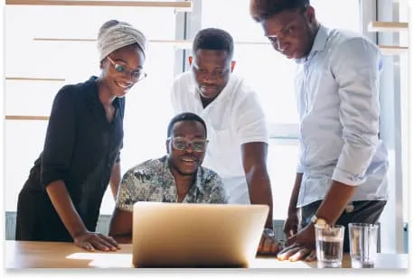 group afro americans working together